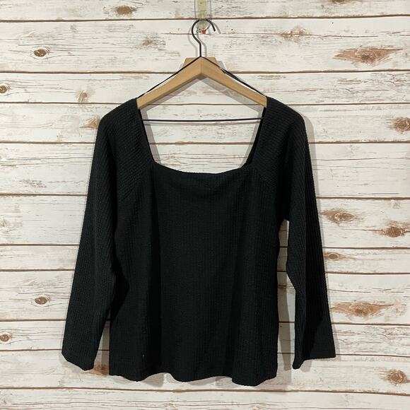 NWT Anthropologie Maeve Textured Sweetheart Top - Black - XL - Picture 10 of 14